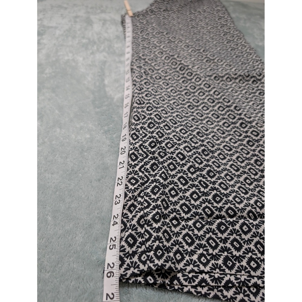 Resort Boho Black White Geometric Diamond Print Wide Leg Pants M NEW SM Wardrobe - Picture 7 of 8
